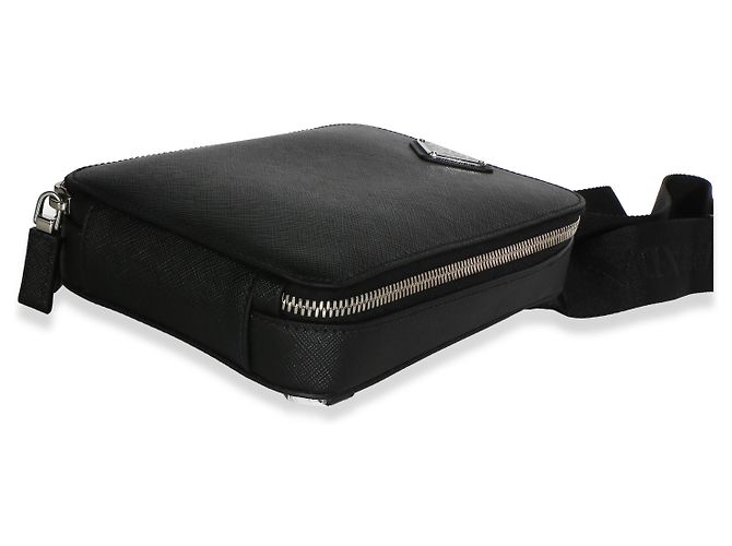 Borsa a tracolla Prada Black Saffiano Brique Nero - vista 7