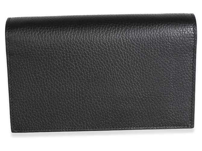 Portafoglio Gucci in pelle di vitello Dollar nera con catena Interlocking G Nero - vista 2