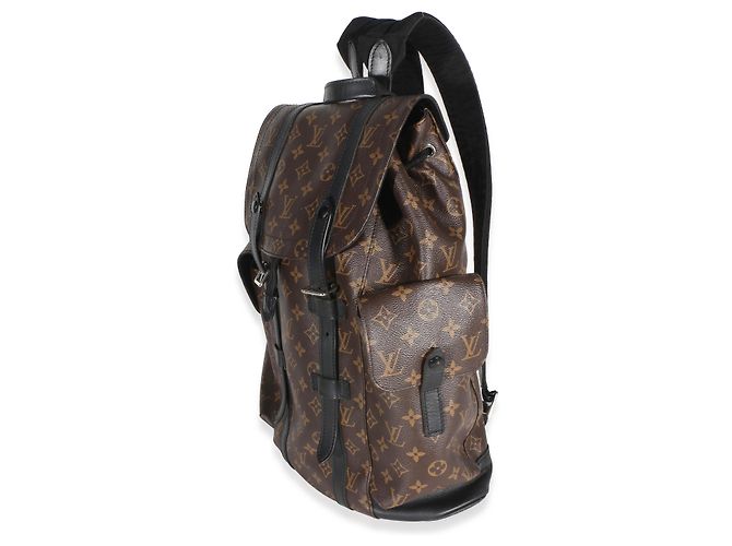 Zaino Louis Vuitton Monogram Macassar Canvas Christopher PM Marrone - vista 3