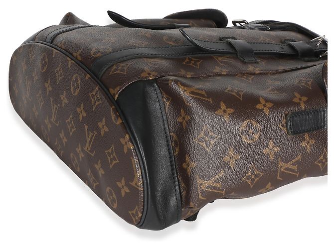 Zaino Louis Vuitton Monogram Macassar Canvas Christopher PM Marrone - vista 6