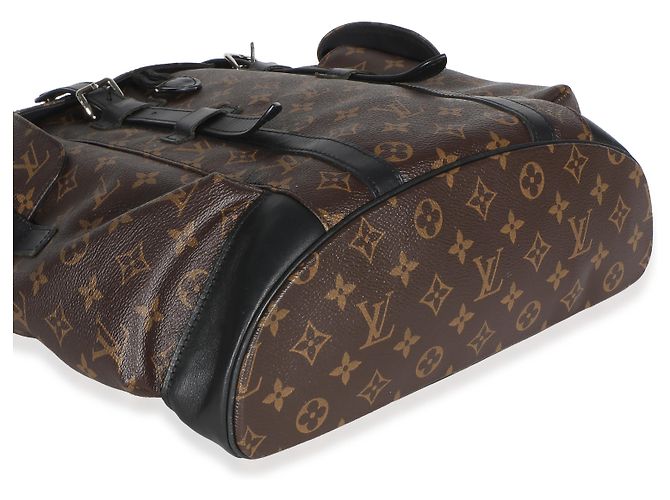 Zaino Louis Vuitton Monogram Macassar Canvas Christopher PM Marrone - vista 7