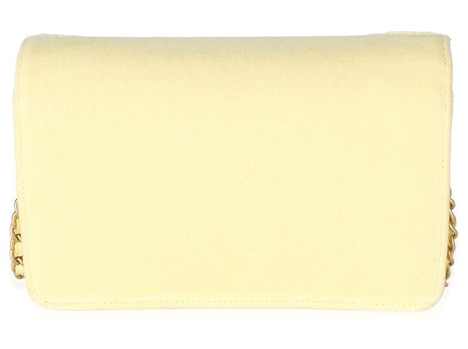 Chanel Yellow Frayed Denim Coco Wallet On Chain Giallo - vista 2