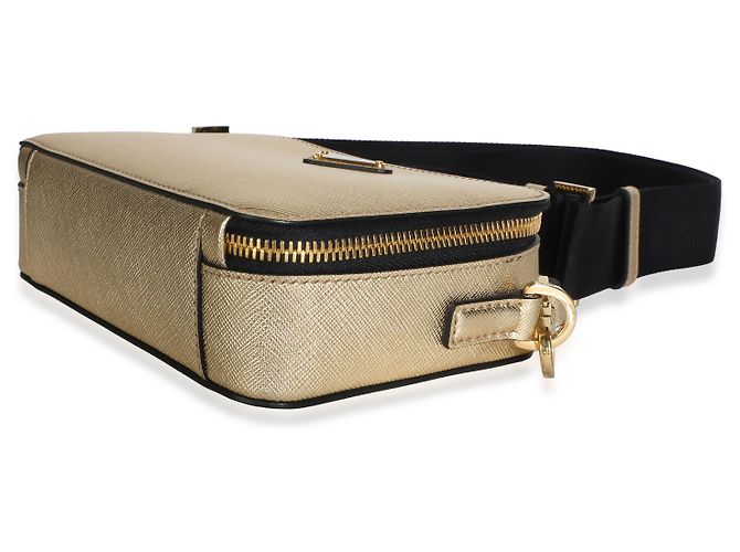 Borsa a tracolla Prada Gold Saffiano Travel Small Brique - vista 6