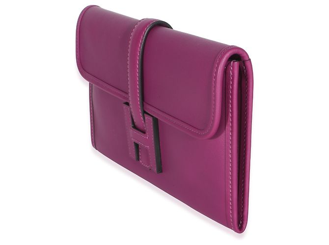 Hermès Anemone Swift Jige Duo Clutch Porpora - vista 3