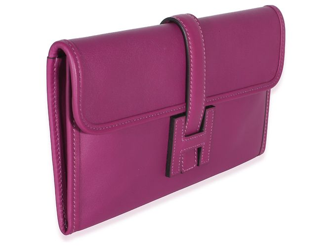 Hermès Anemone Swift Jige Duo Clutch Porpora - vista 4