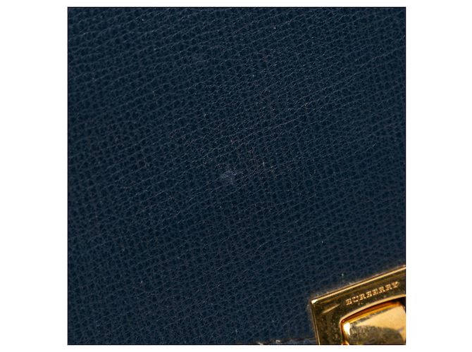 Borsa a tracolla Derby Macken Burberry House Check in tela blu e pelle - vista 10