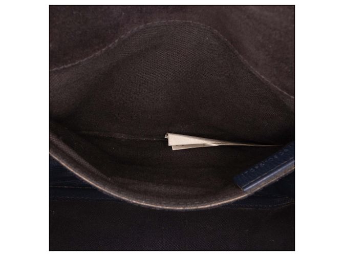 Borsa a tracolla Derby Macken Burberry House Check in tela blu e pelle - vista 5