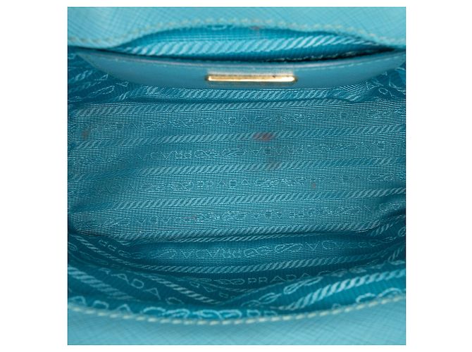 Borsa Prada Micro Saffiano Galleria Double Zip Blu - vista 4