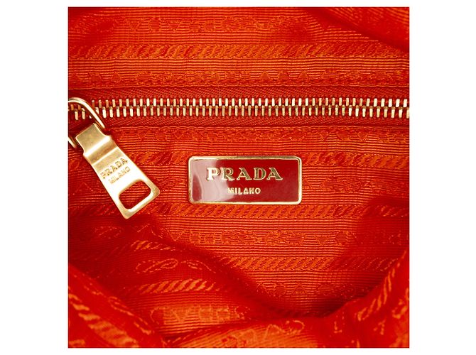 Prada Tessuto Crossbody-Tasche in Orange mit Reißverschluss - Ansicht 7