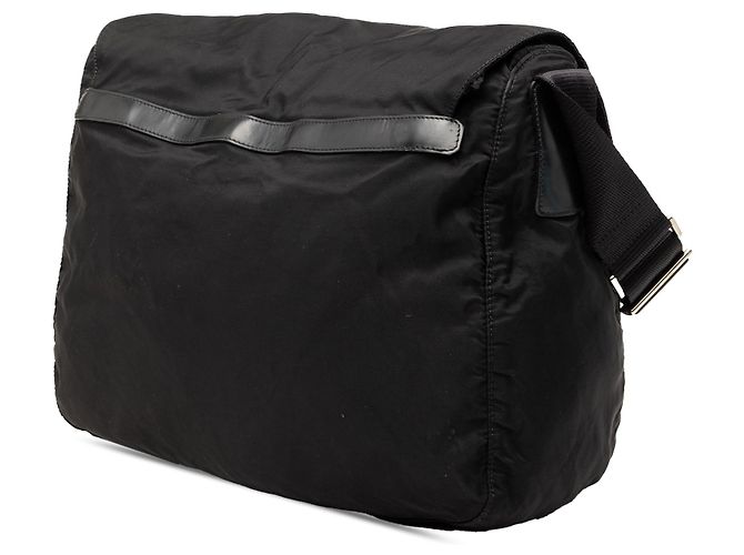 Black Prada Tessuto Zip Double Buckle Messenger Bag - view 2