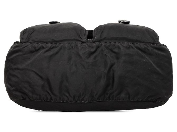 Black Prada Tessuto Zip Double Buckle Messenger Bag - view 3