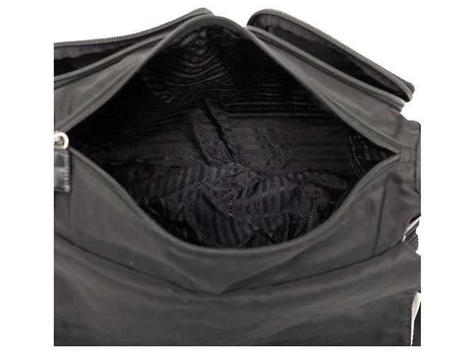 Black Prada Tessuto Zip Double Buckle Messenger Bag - view 4