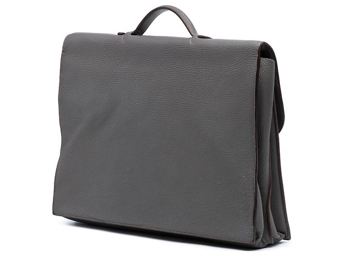 Borsa Business Hermès Togo Sac A Depeches 38 Grigio - vista 2