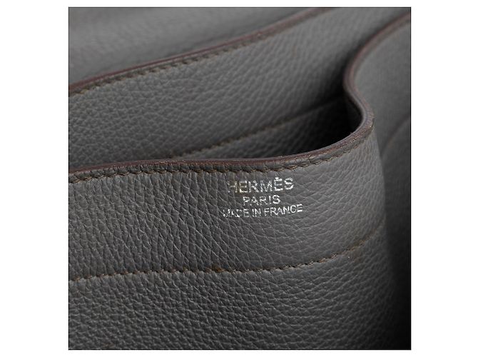 Borsa Business Hermès Togo Sac A Depeches 38 Grigio - vista 5