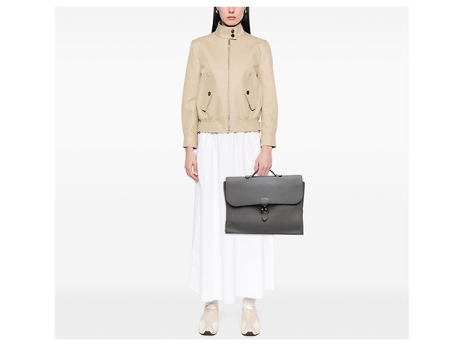 Borsa Business Hermès Togo Sac A Depeches 38 Grigio - vista 6