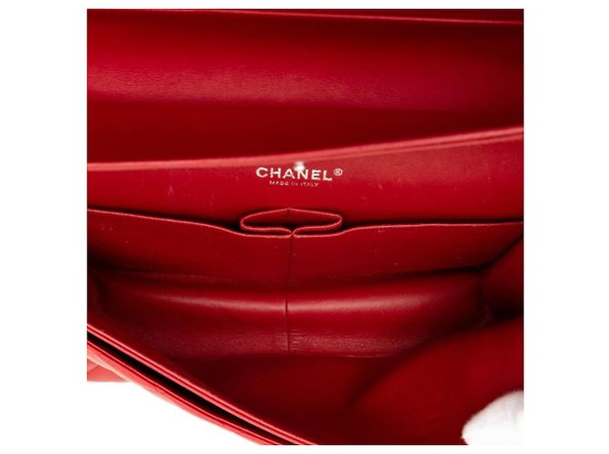 Borsa a tracolla Chanel Jumbo Classic Double Flap in pelle di agnello rossa Rosso - vista 4