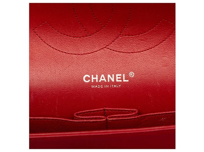Borsa a tracolla Chanel Jumbo Classic Double Flap in pelle di agnello rossa Rosso - vista 5