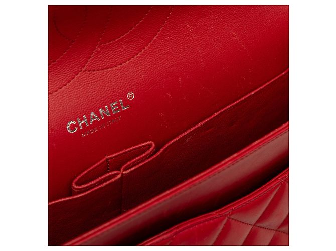 Borsa a tracolla Chanel Jumbo Classic Double Flap in pelle di agnello rossa Rosso - vista 6