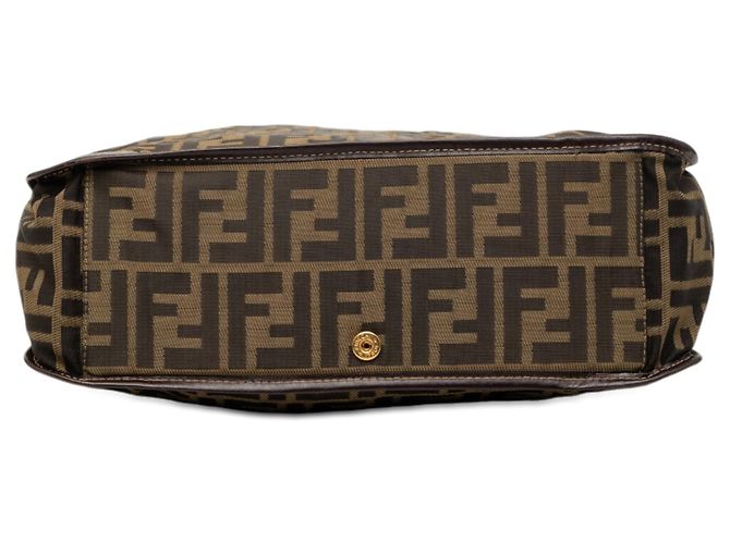 Borsa Shopping Fendi Zucca Canvas Marrone - vista 3
