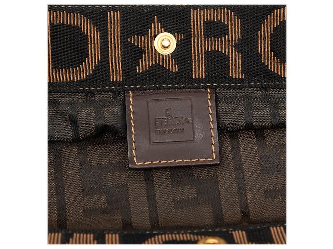 Borsa Shopping Fendi Zucca Canvas Marrone - vista 5