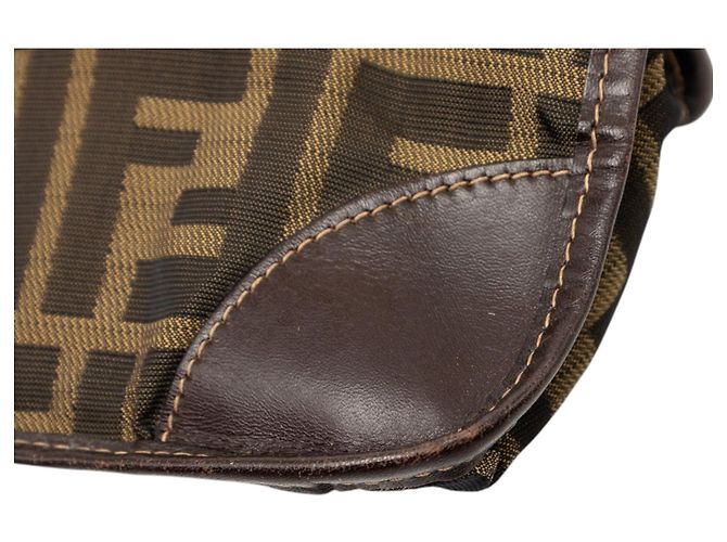 Borsa Shopping Fendi Zucca Canvas Marrone - vista 7