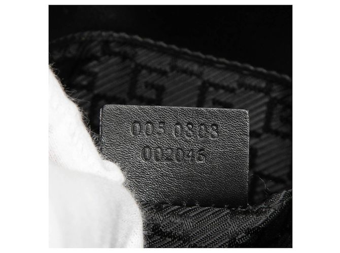 Borsa a tracolla Gucci in camoscio nero con catena e testa di tigre - vista 6
