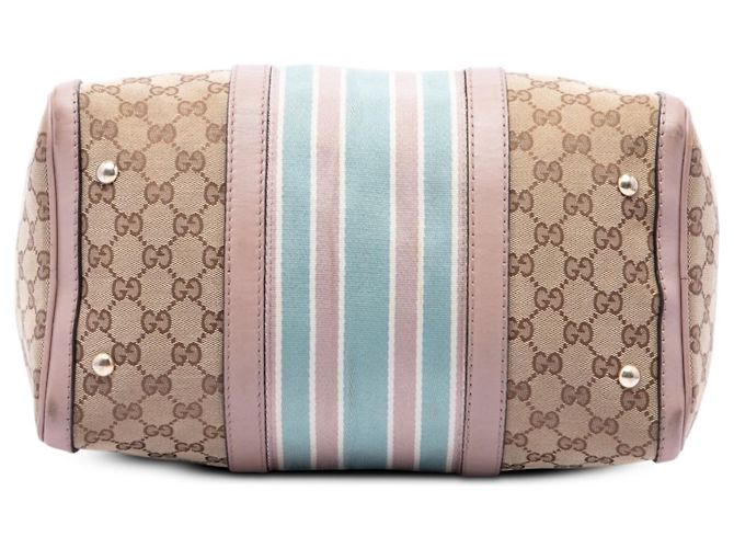 Borsa Boston Satchel Gucci Medium GG Canvas Web Joy Rosa - vista 3