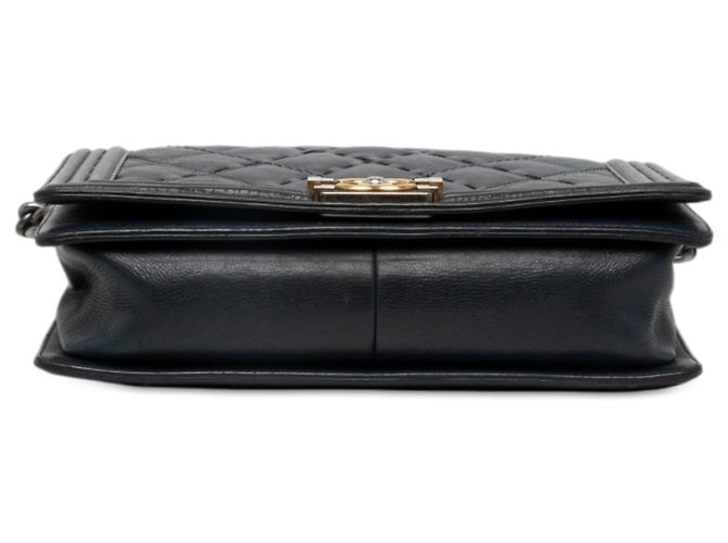 Borsa a tracolla Chanel Boy Flap Medium Quilted Calfskin Wild Stitch Nera Nero - vista 3