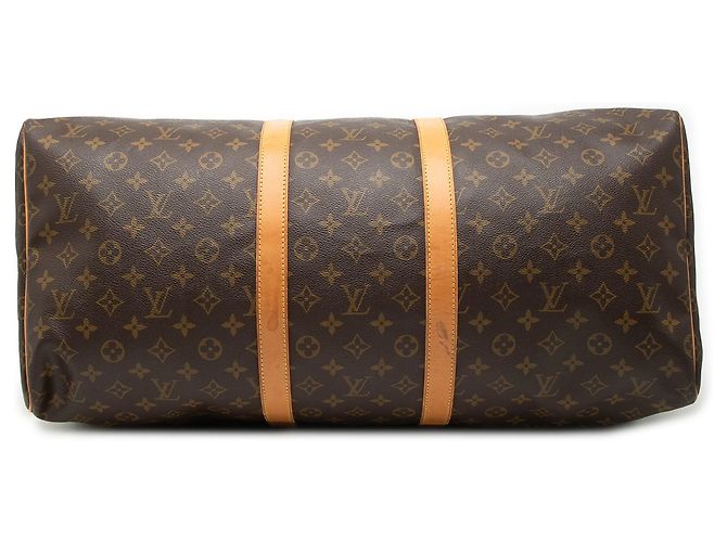Sac de voyage Louis Vuitton Monogram Keepall 55 Marron - vue 3
