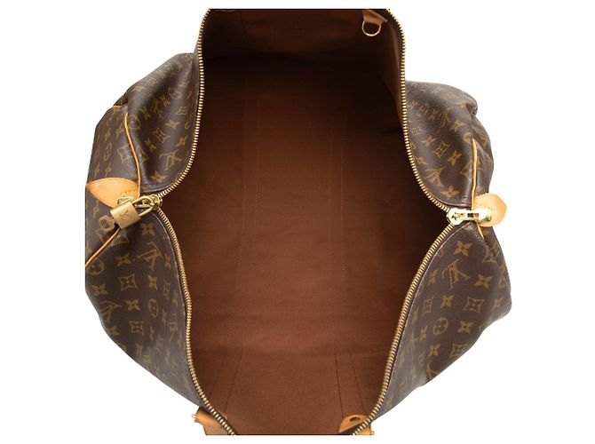 Sac de voyage Louis Vuitton Monogram Keepall 55 Marron - vue 4