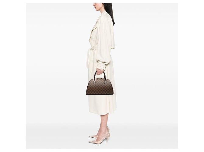 Brown Louis Vuitton Damier Ebene Ribera MM Handbag - view 8
