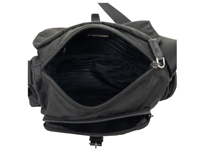 Borsa a tracolla Prada Tessuto nera con fibbia Nero - vista 4