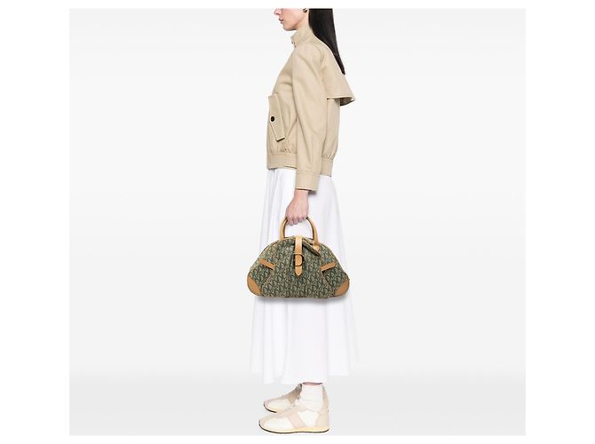 Diorissimo Canvas Double Saddle Bowler Bag Handtasche in Grün - Ansicht 11