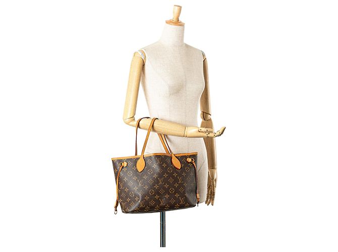Borsa Tote Louis Vuitton Monogram Neverfull PM Marrone - vista 10