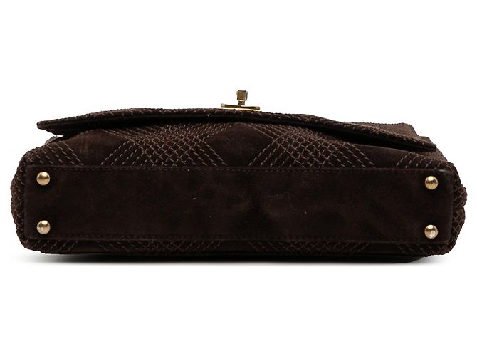 Borsa a tracolla Chanel CC in camoscio marrone Wild Stitch - vista 3