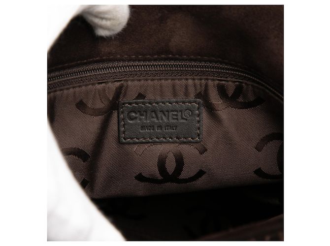 Borsa a tracolla Chanel CC in camoscio marrone Wild Stitch - vista 5