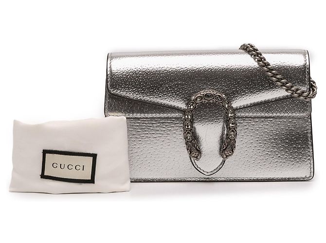 Borsa a tracolla Mini Dionysus Gucci in pelle argento - vista 11