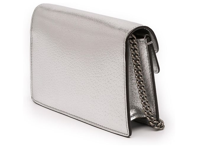 Borsa a tracolla Mini Dionysus Gucci in pelle argento - vista 2