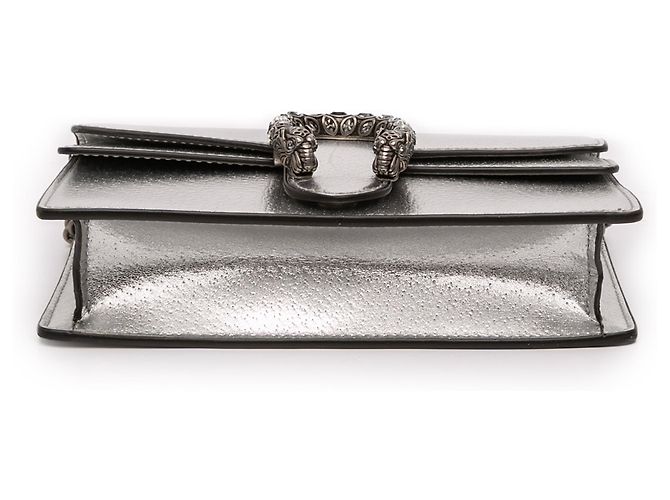 Borsa a tracolla Mini Dionysus Gucci in pelle argento - vista 3