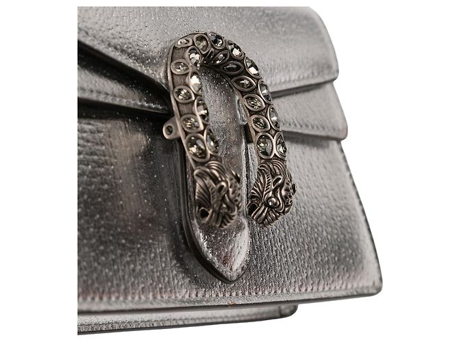 Borsa a tracolla Mini Dionysus Gucci in pelle argento - vista 8