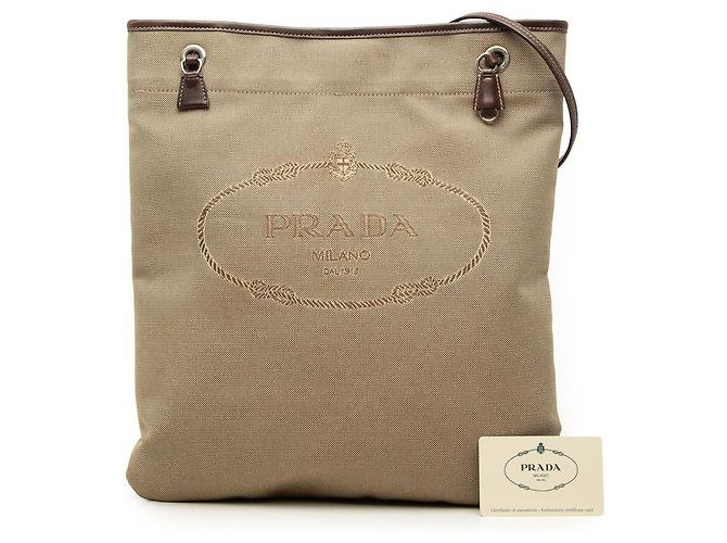 Prada Canvas Canapa Logo Crossbody Beige - Ansicht 9