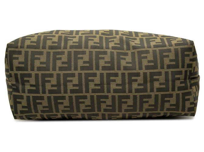 Borsa Tote Roll Medium in tela Zucca marrone Fendi - vista 3