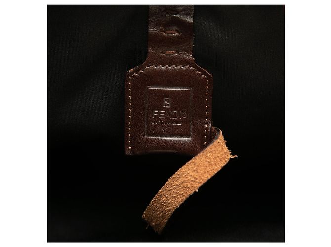Borsa Tote Roll Medium in tela Zucca marrone Fendi - vista 5