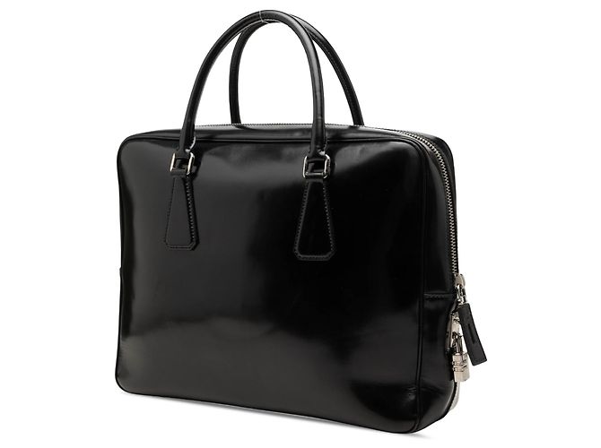 Borsa Business Prada Vernice Nera Nero - vista 2