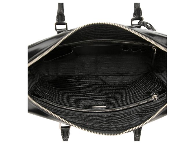 Borsa Business Prada Vernice Nera Nero - vista 4