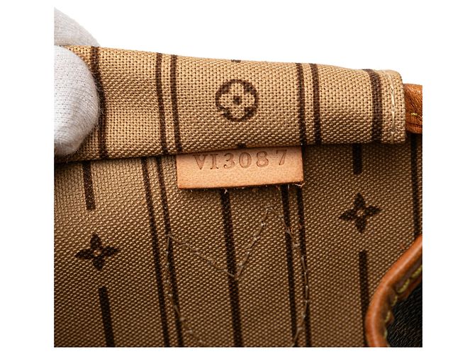 Borsa Tote Louis Vuitton Monogram Neverfull PM Marrone - vista 6