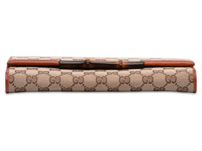 Borsa a tracolla Gucci GG Canvas Bamboo Bar beige - vista 3