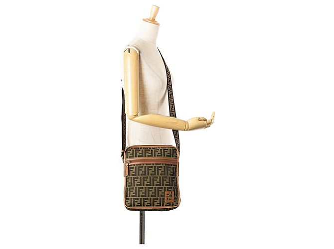 Borsa a tracolla Fendi Zucca Canvas marrone - vista 11