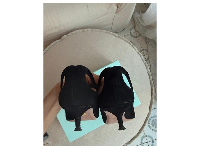 Décolleté Slingback Aquazzura in camoscio nero - vista 5
