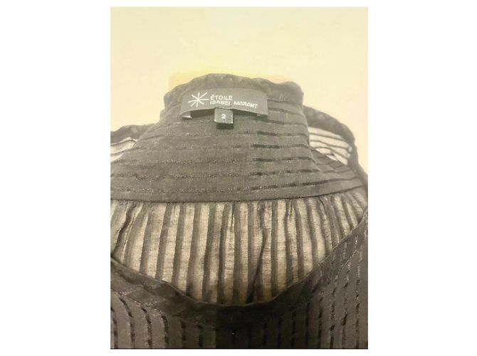 Autre Marque Vestido negro de voile a rayas - vista 6